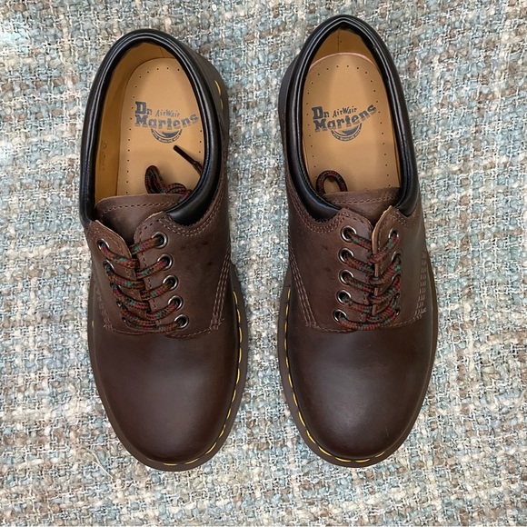 Dr. Martens 8053 5 Eye Padded Collar Leather Shoe in Dark Brown Crazy Horse - Picture 5 of 5